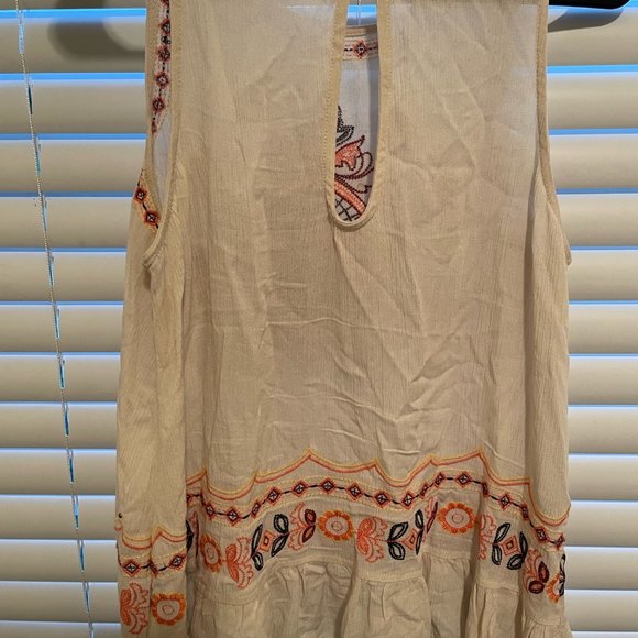 Cream C+J Boho Summer Sleeveless Blouse Tank Top - Picture 3 of 3